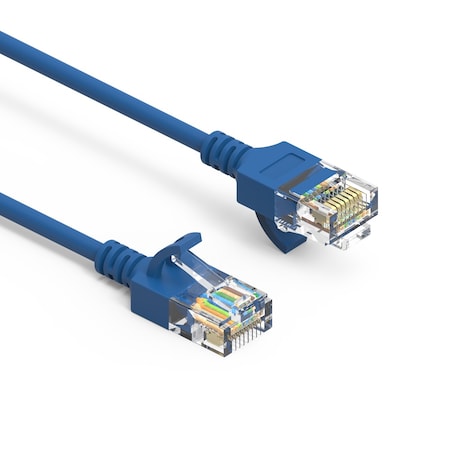 Bestlink Netware CAT6A UTP Slim Ethernet Network Booted Cable 28AWG- 0.5ft- Blue 100250BL